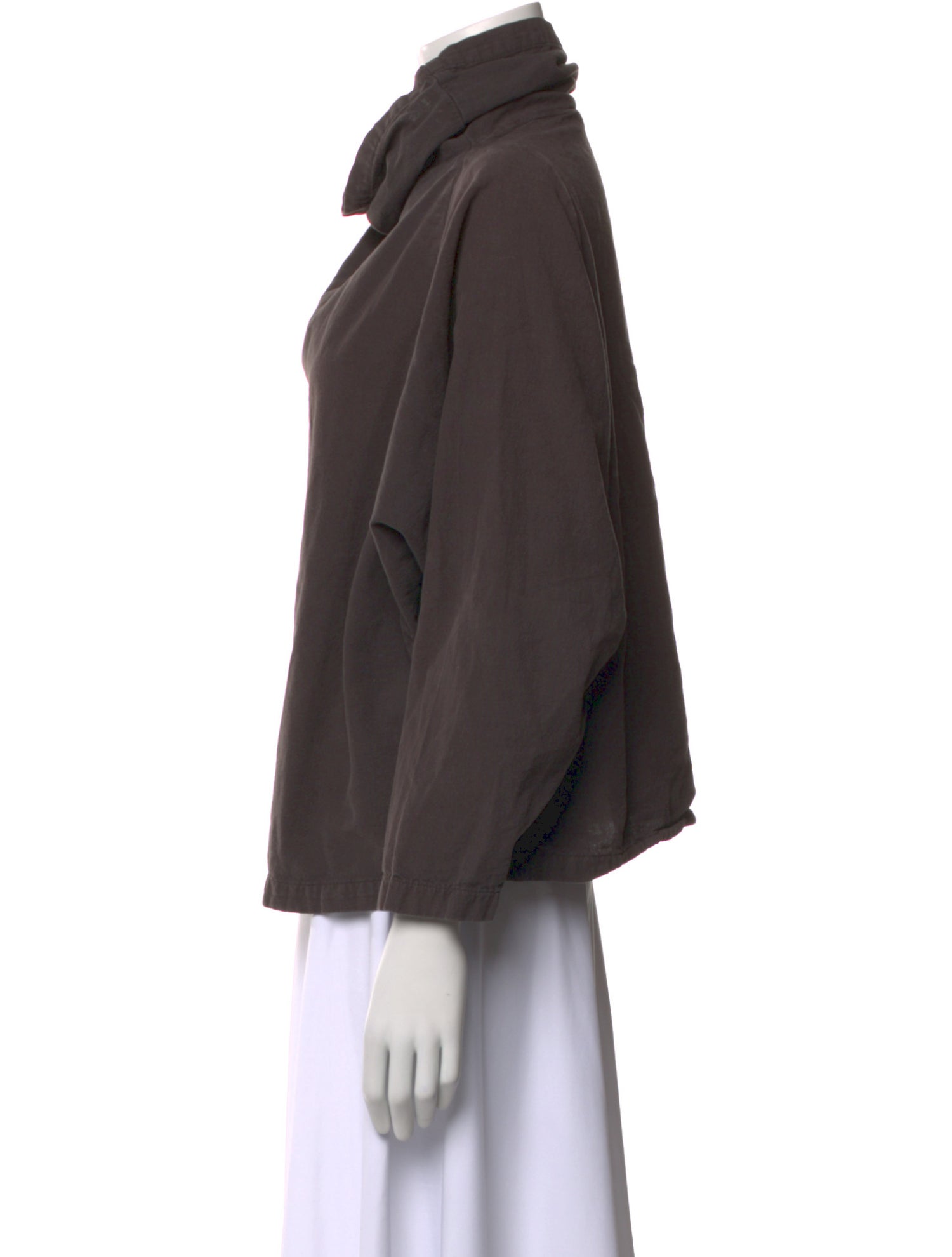 Black Crane Turtleneck Long Sleeve Top