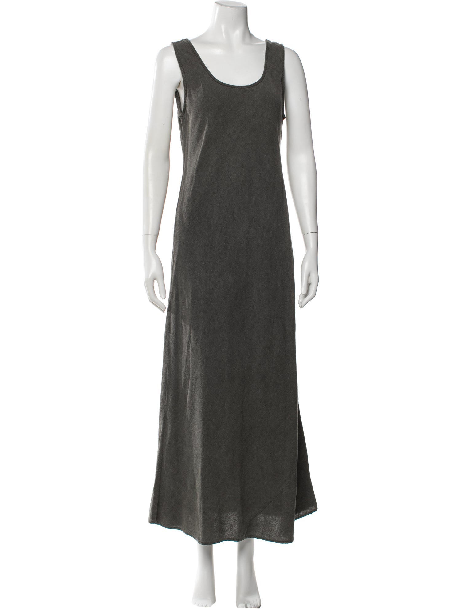 Black Crane Scoop Neck Long Dress