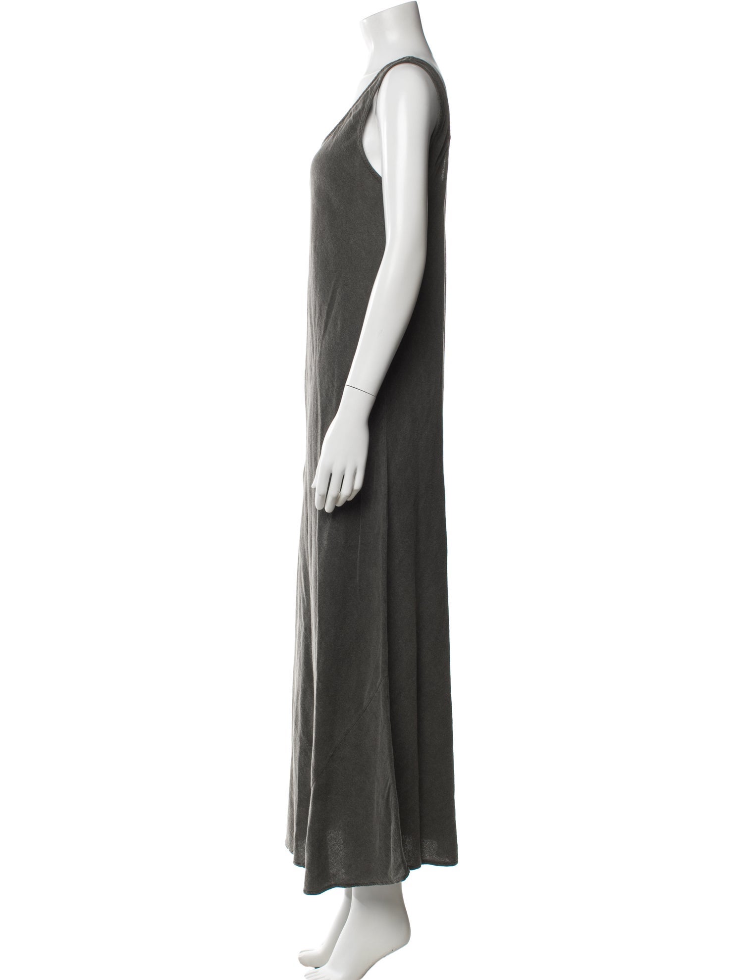 Black Crane Scoop Neck Long Dress