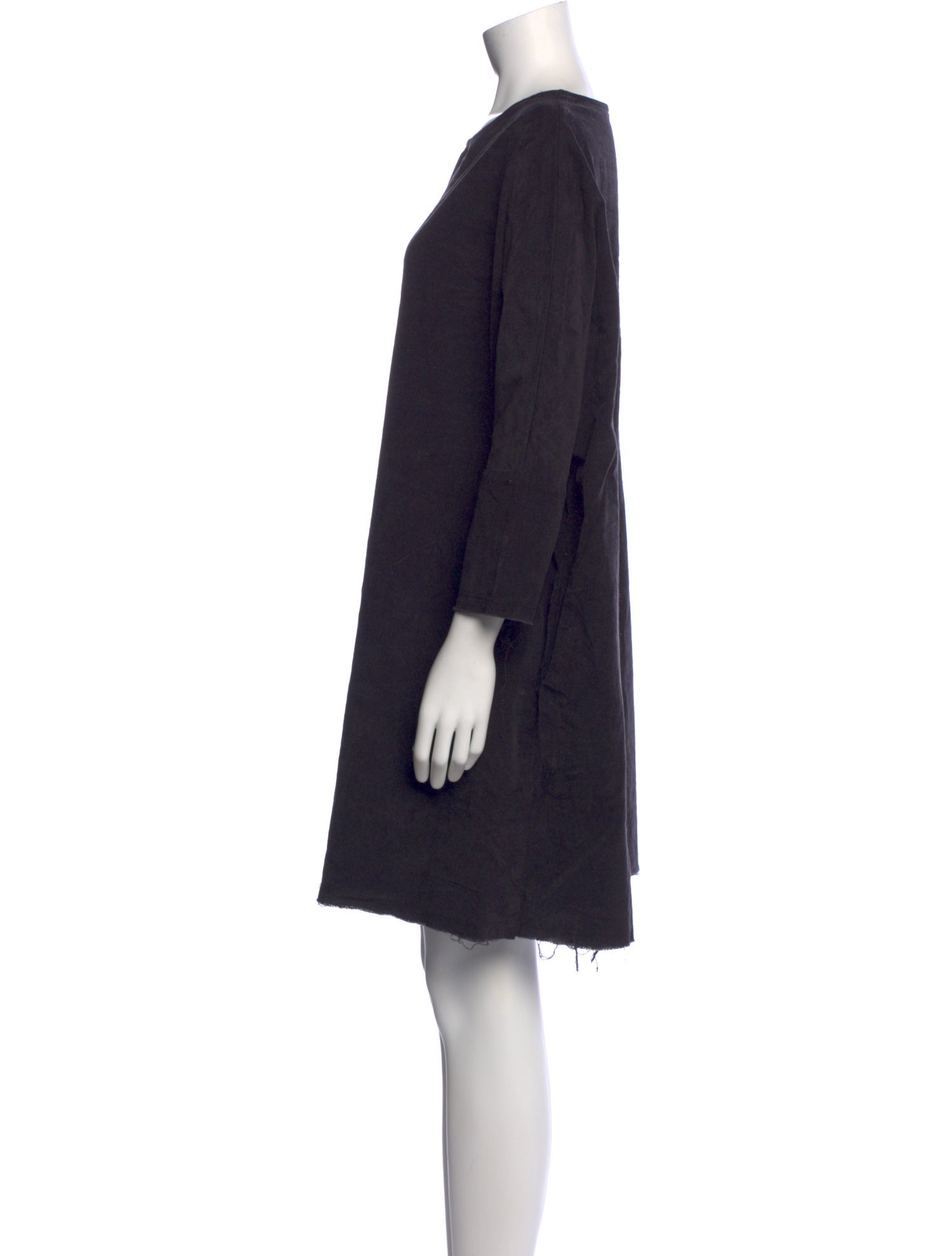 Black Crane Bateau Neckline Mini Dress