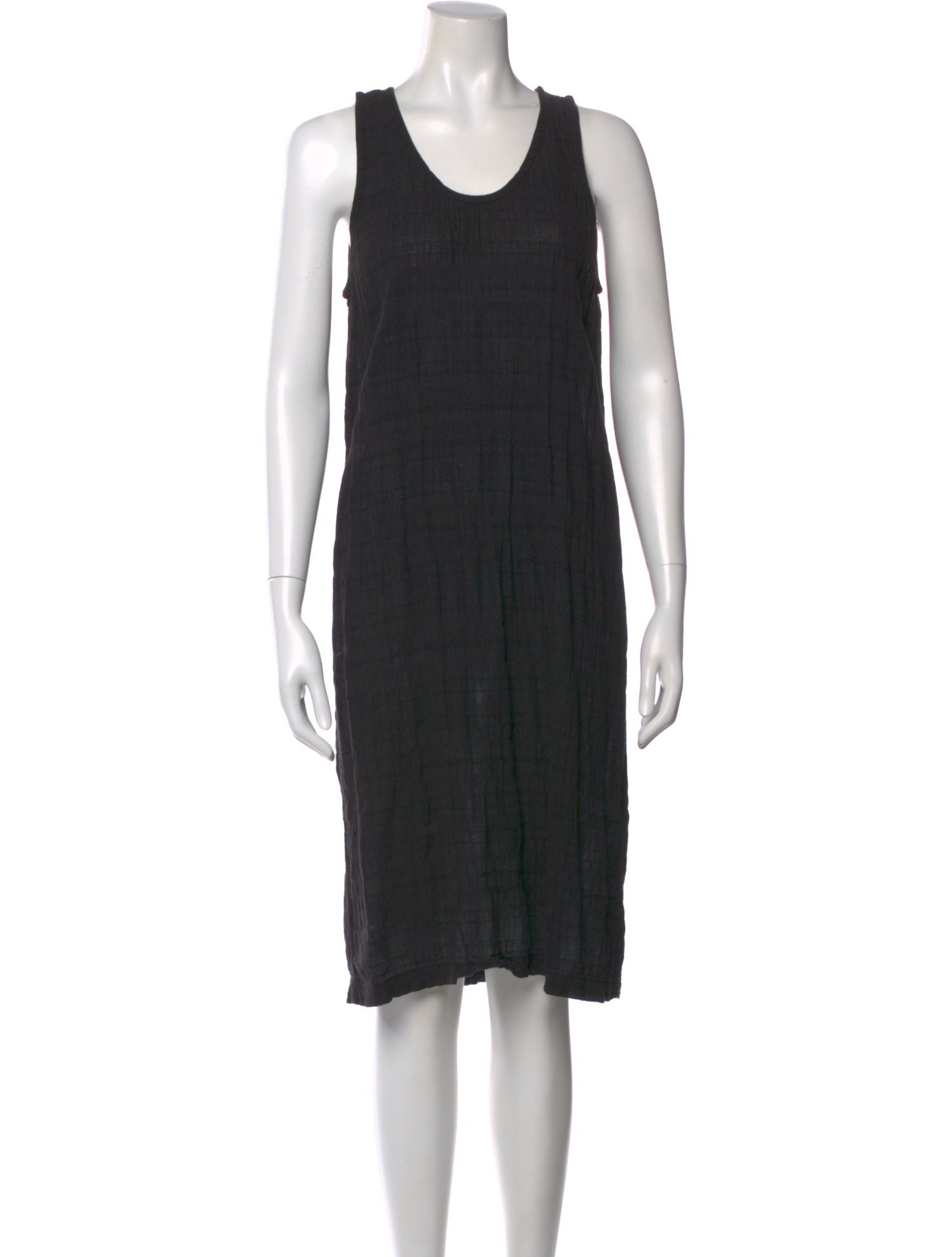 Black Crane Scoop Neck Knee-Length Dress