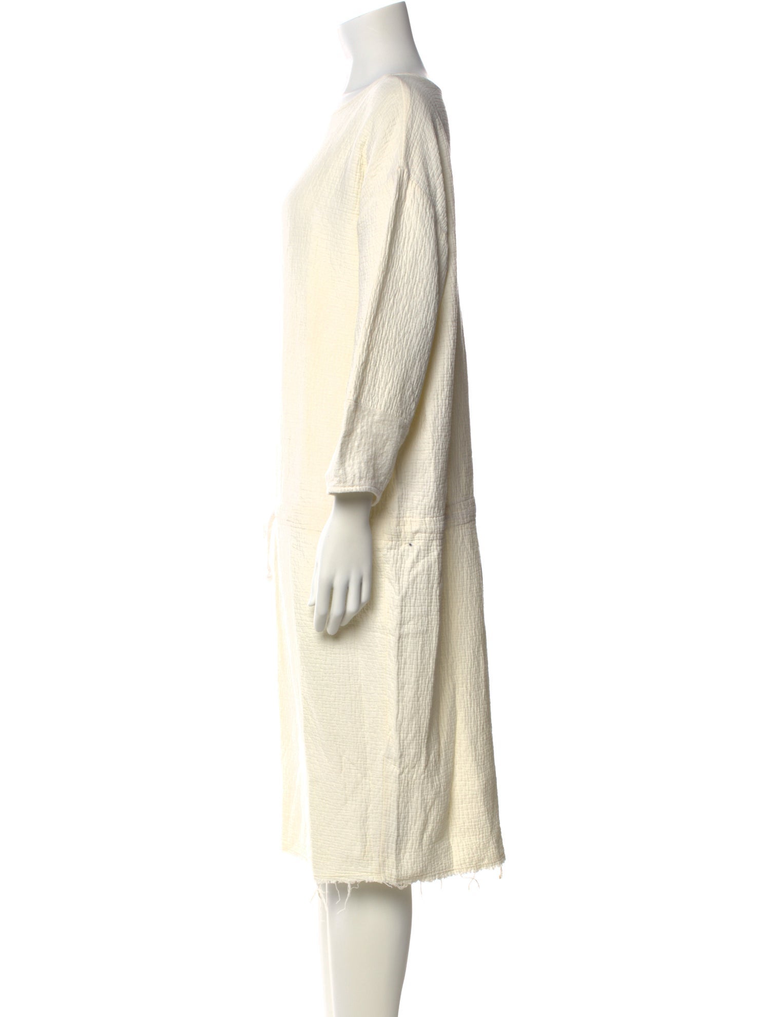 Black Crane Bateau Neckline Midi Length Dress