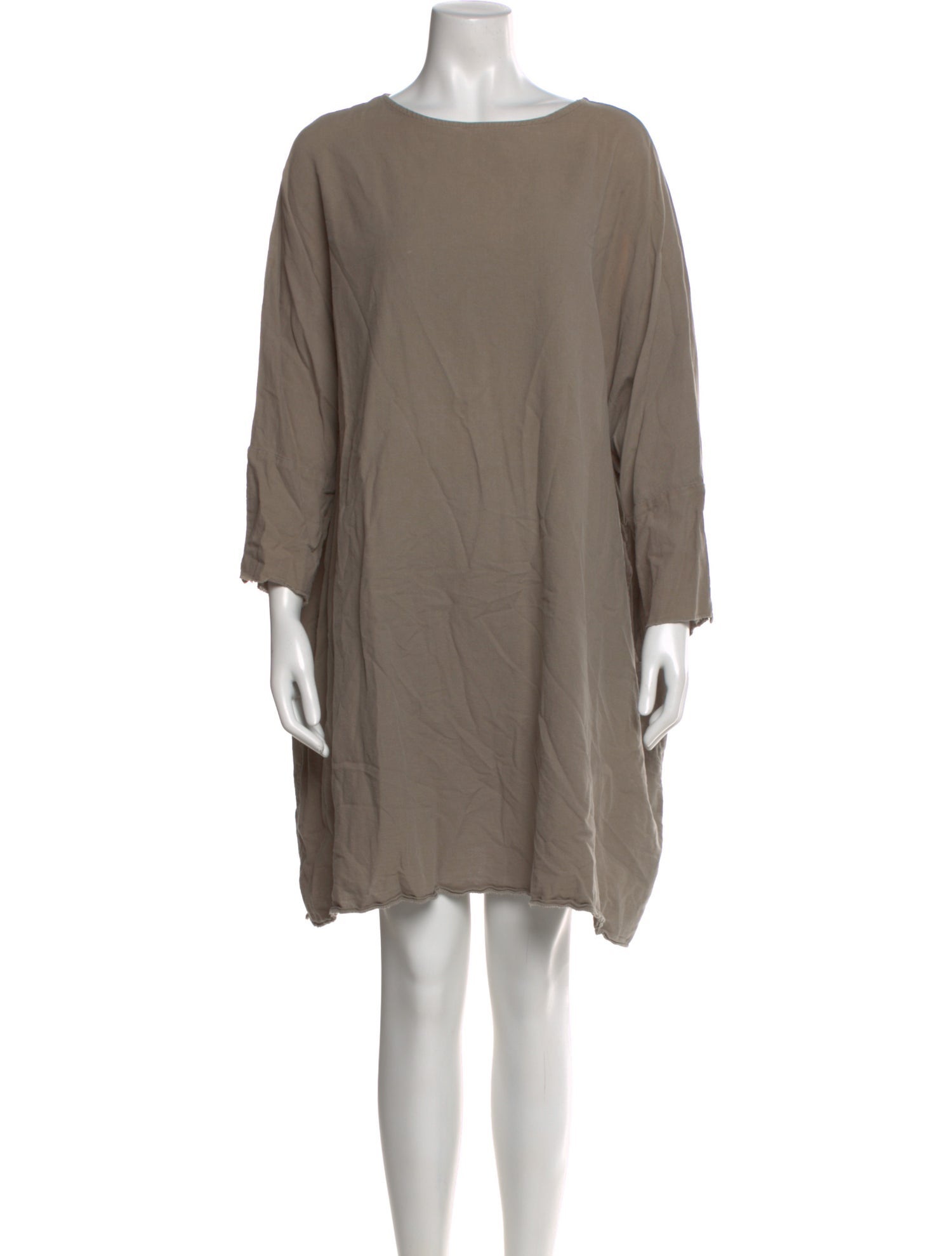 Black Crane Bateau Neckline Mini Dress