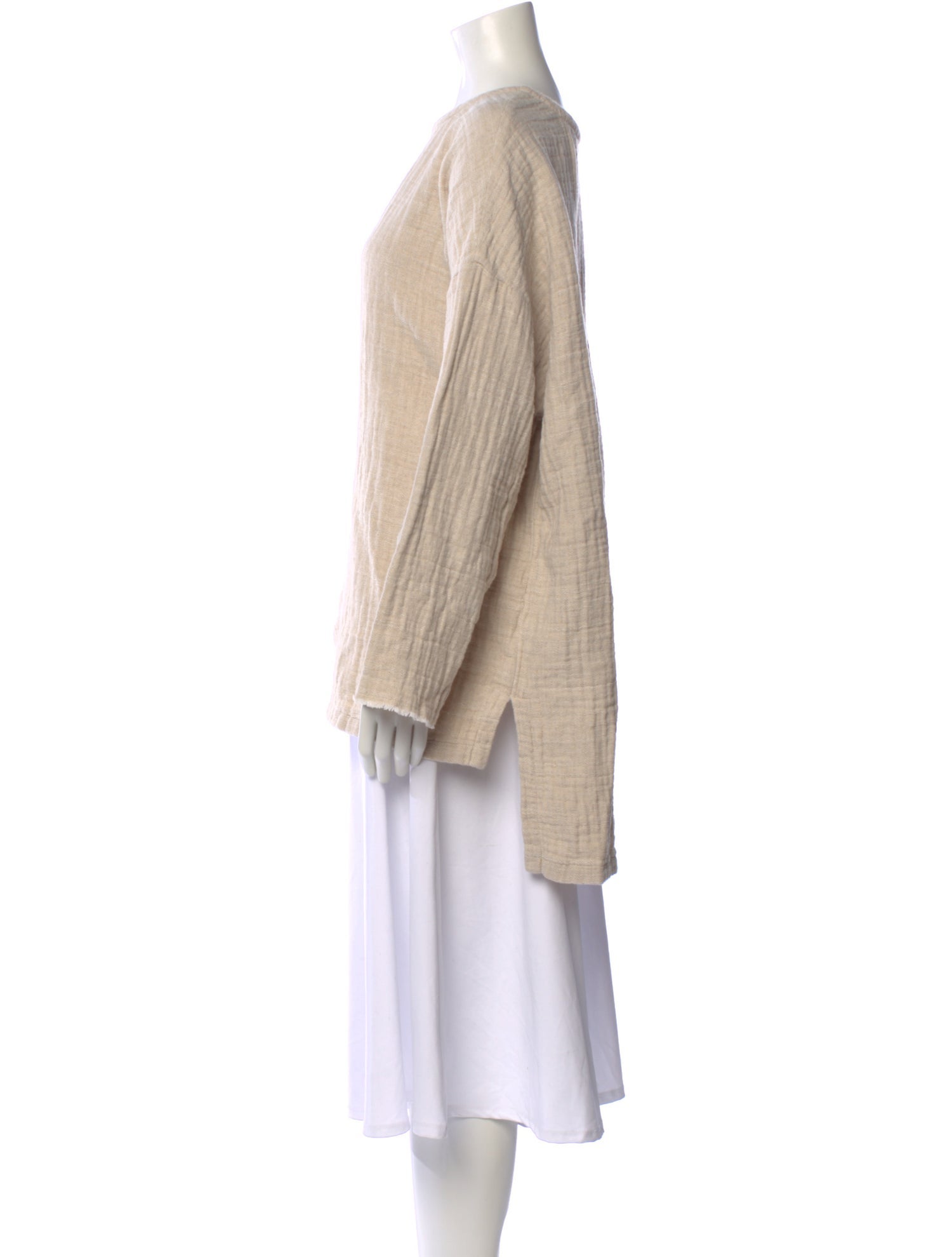 Black Crane Bateau Neckline Long Sleeve Top