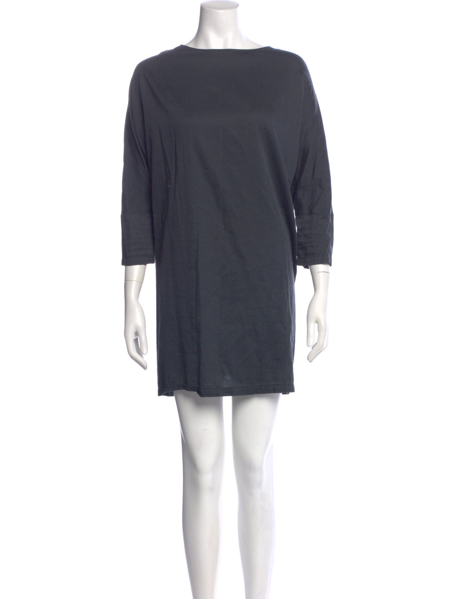 Black Crane Bateau Neckline Mini Dress