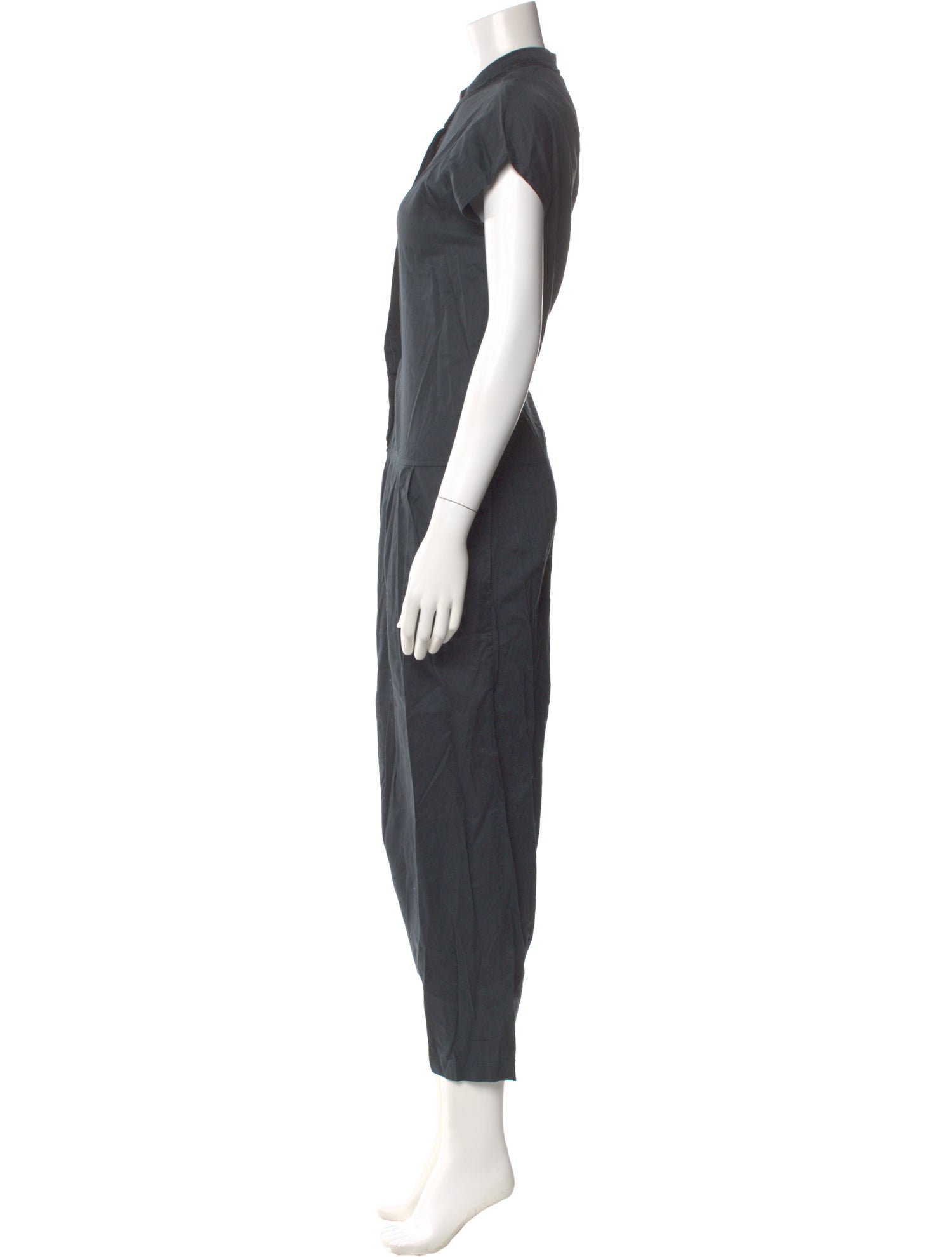 Black Crane Mock Neck Jumpsuit