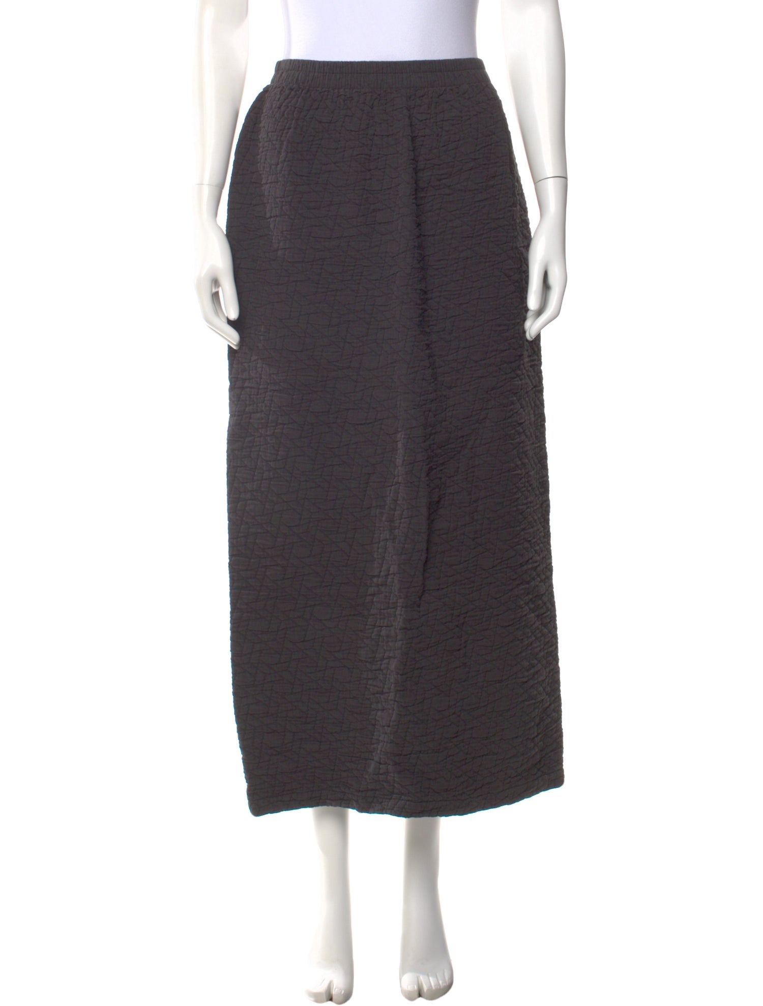Black Crane Midi Length Skirt