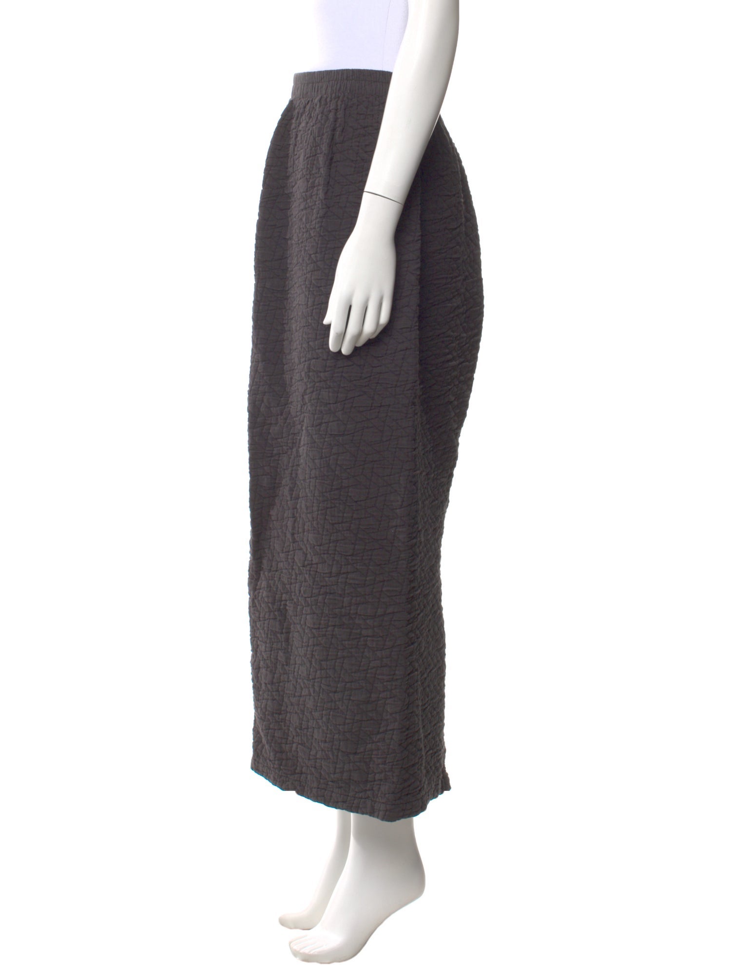 Black Crane Midi Length Skirt