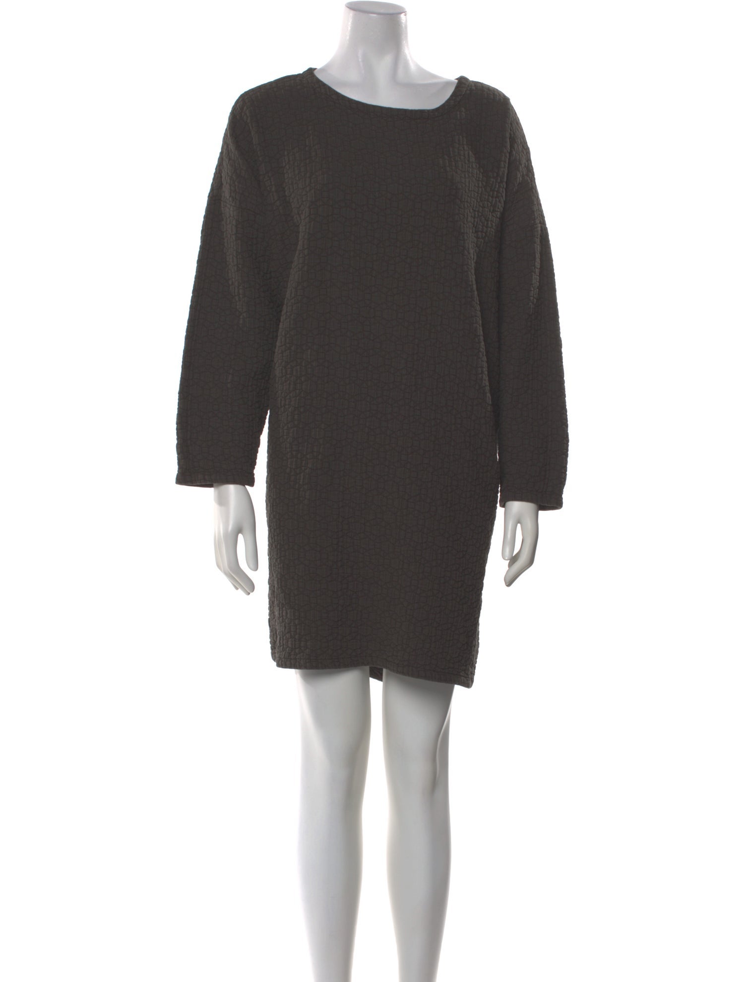Black Crane Crew Neck Long Sleeve Tunic