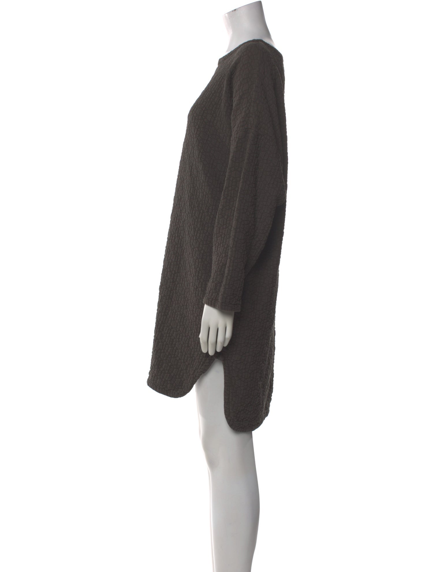 Black Crane Crew Neck Long Sleeve Tunic
