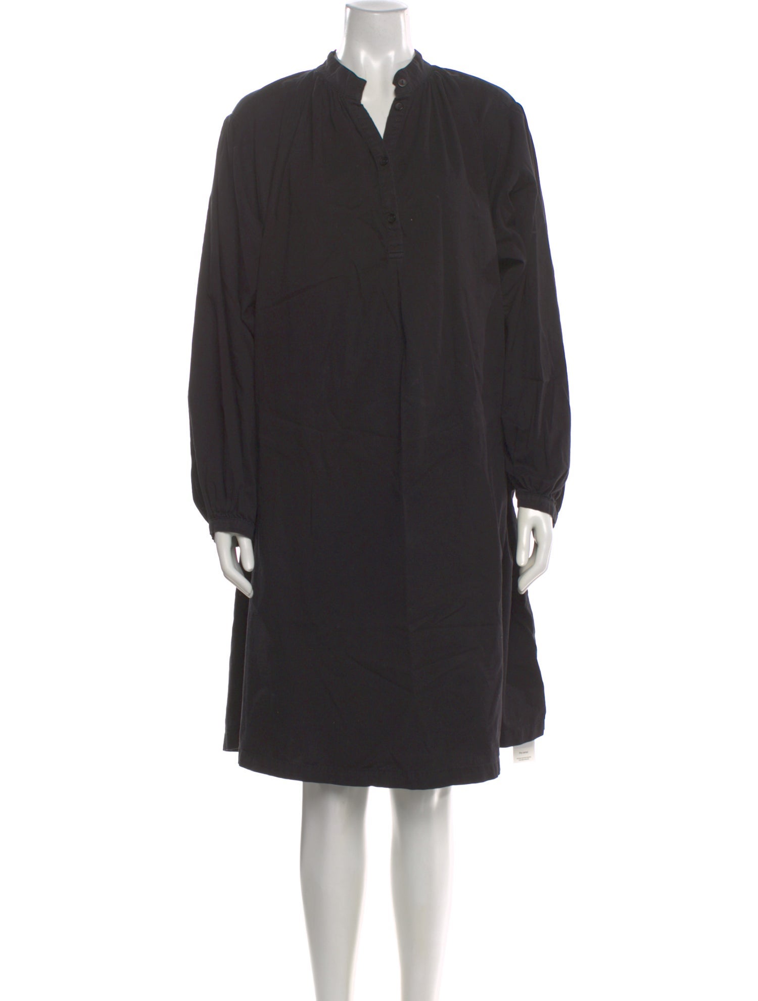 Black Crane V-Neck Knee-Length Dress