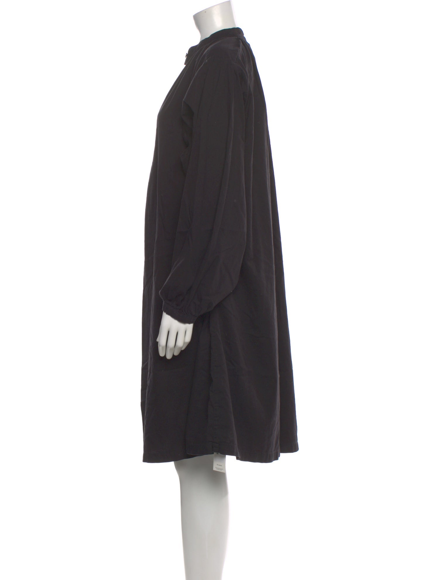 Black Crane V-Neck Knee-Length Dress