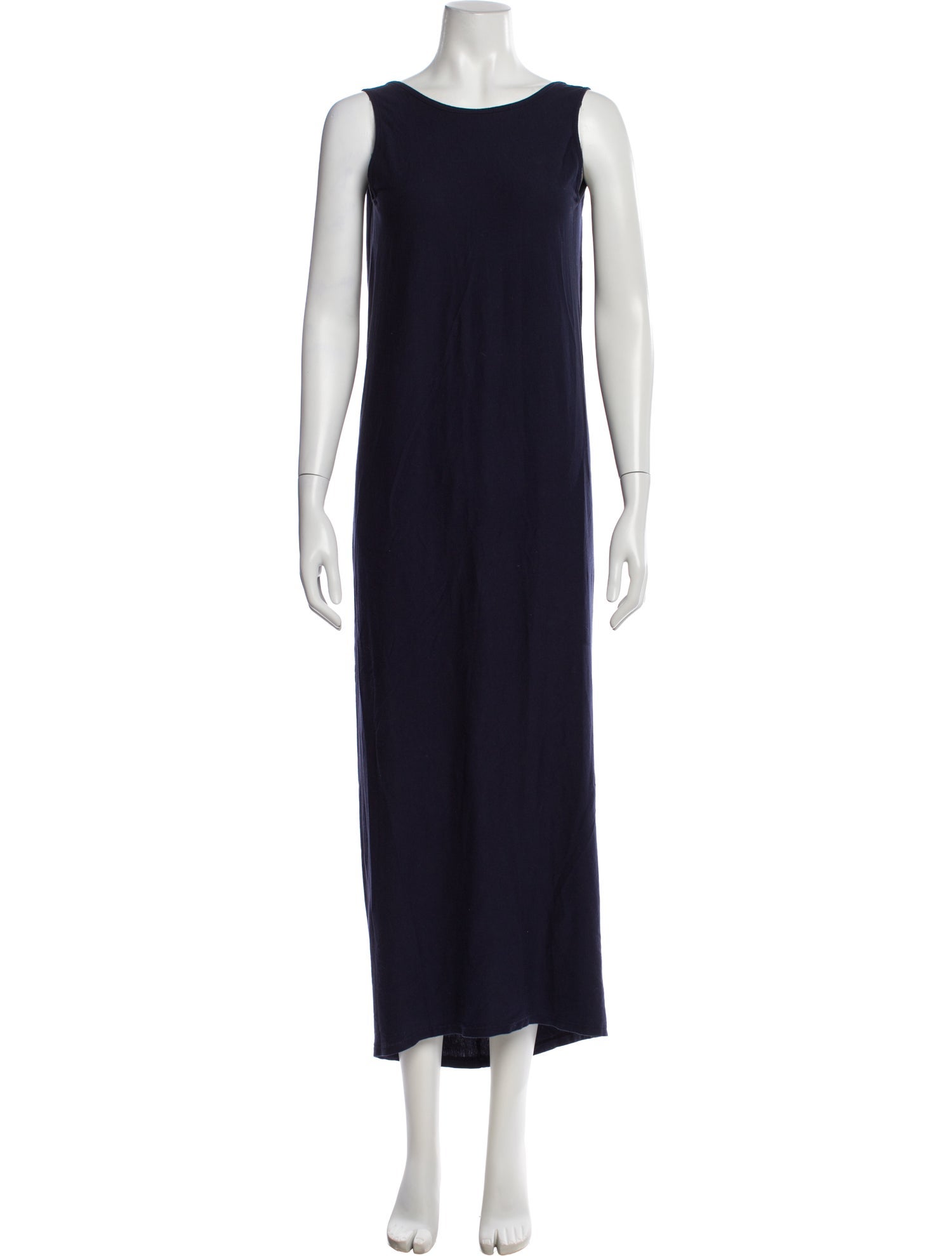 Black Crane Scoop Neck Long Dress
