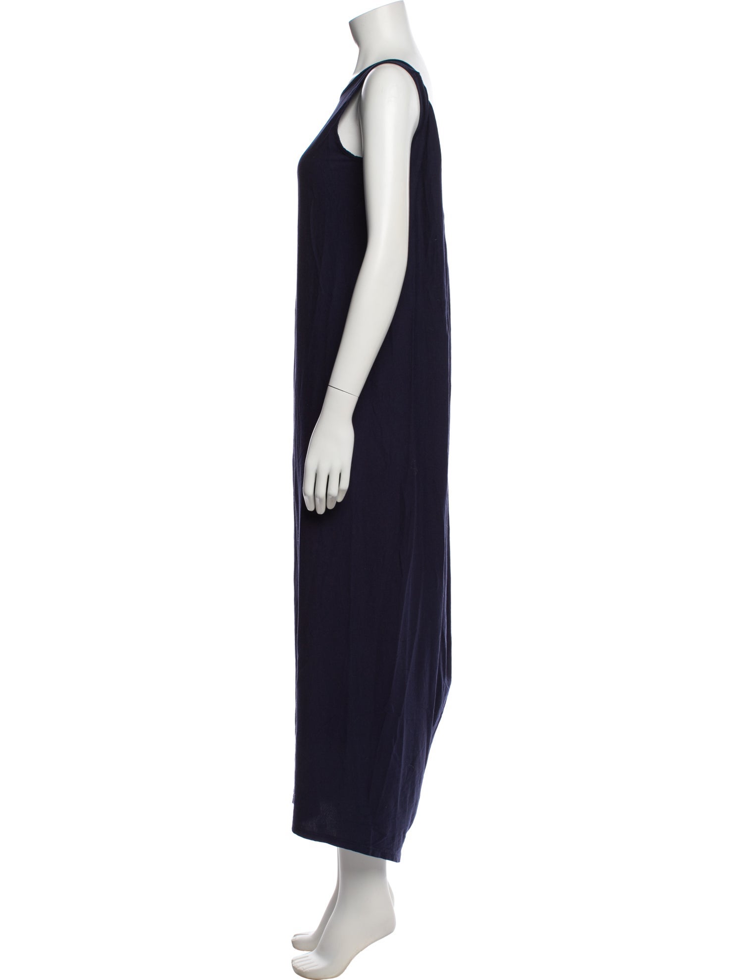 Black Crane Scoop Neck Long Dress