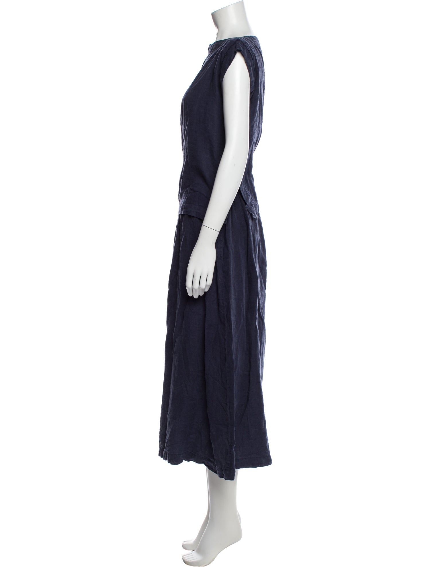 Black Crane Linen Pant Set