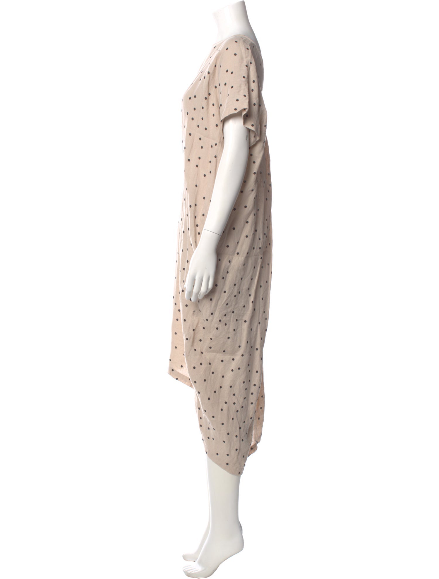 Black Crane Polka Dot Print Long Dress
