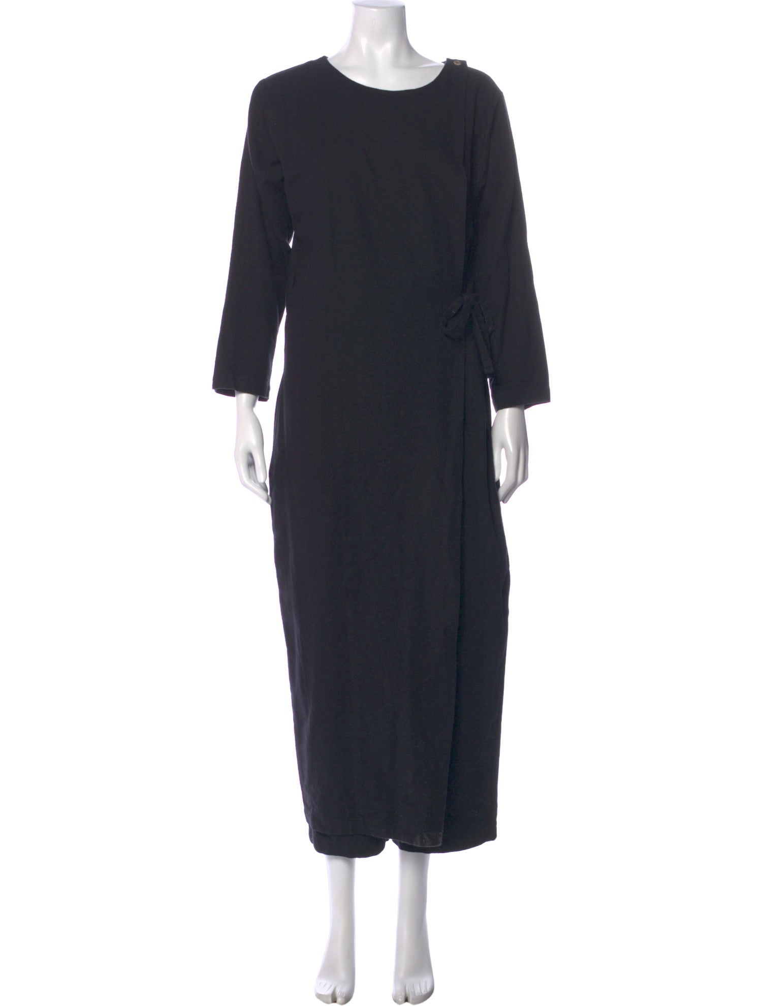 Black Crane Scoop Neck Jumpsuit