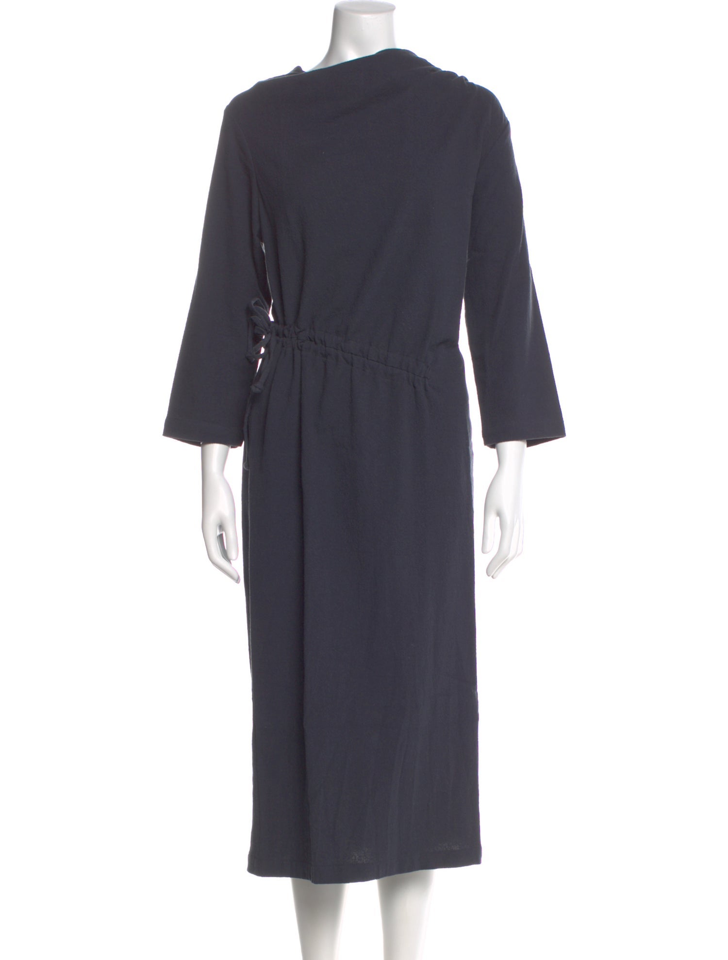 Black Crane Cowl Neck Long Dress