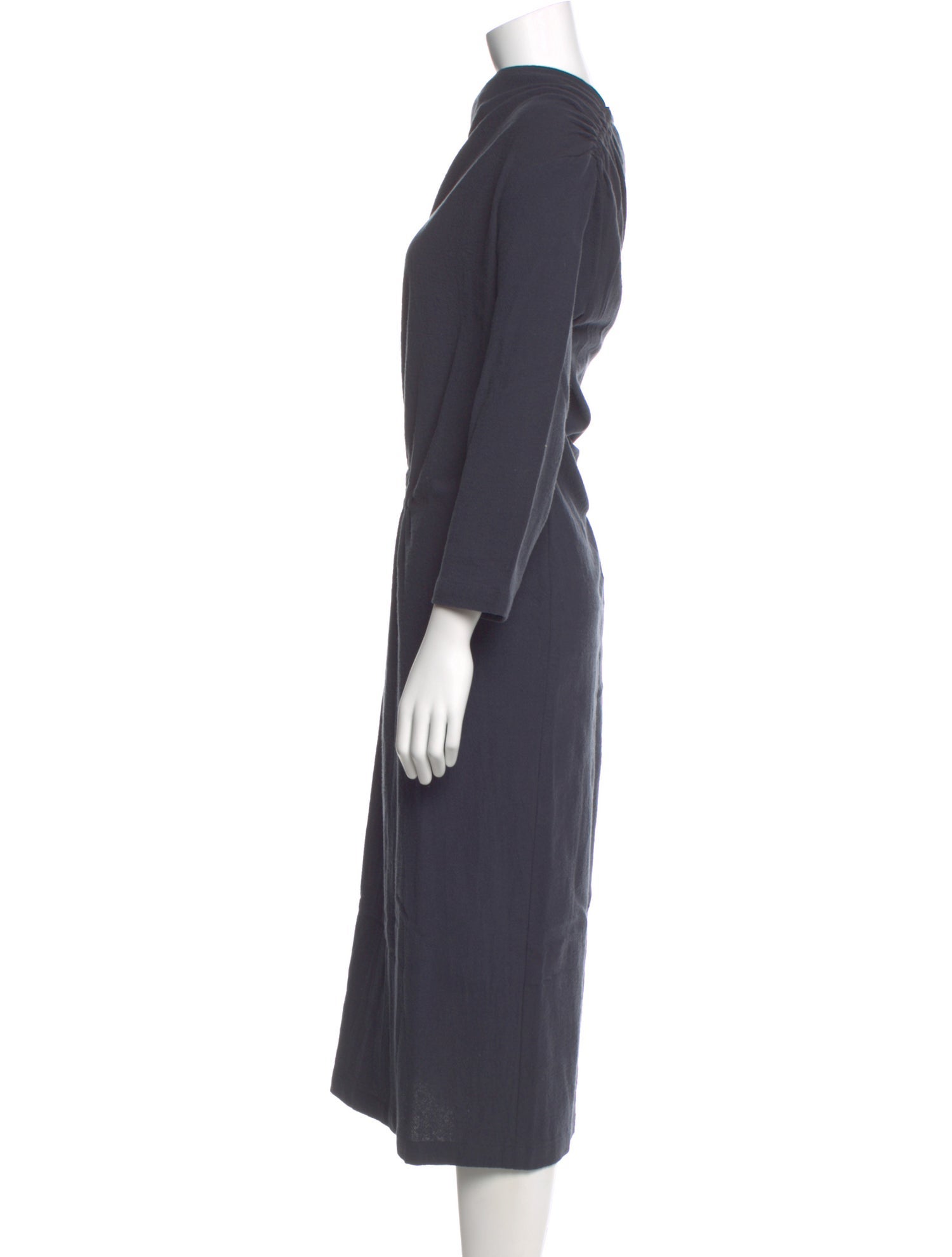 Black Crane Cowl Neck Long Dress