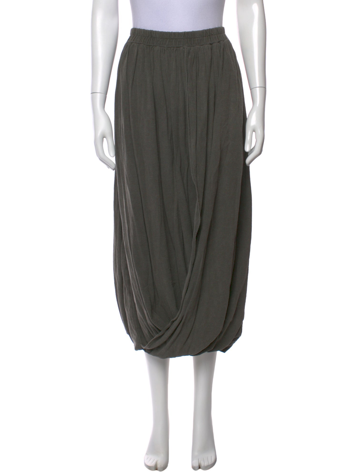 Black Crane Midi Length Skirt
