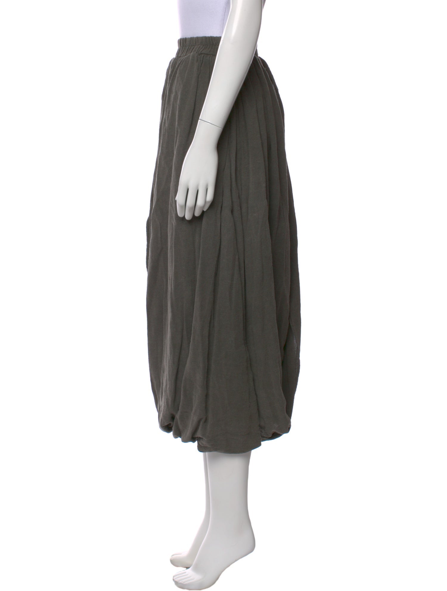 Black Crane Midi Length Skirt