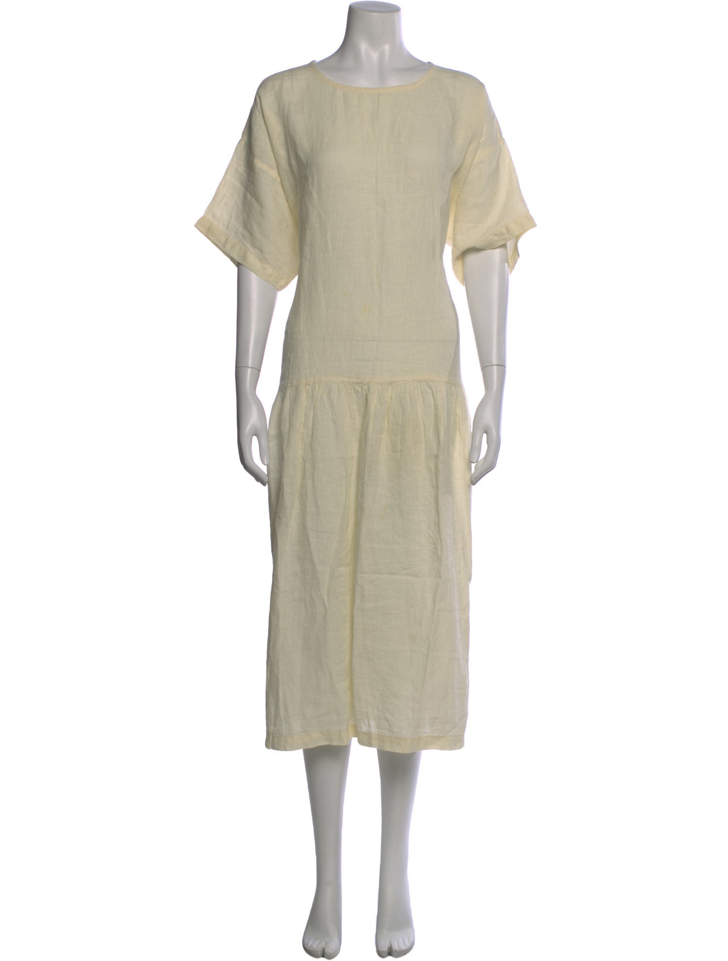 Black Crane Linen Long Dress