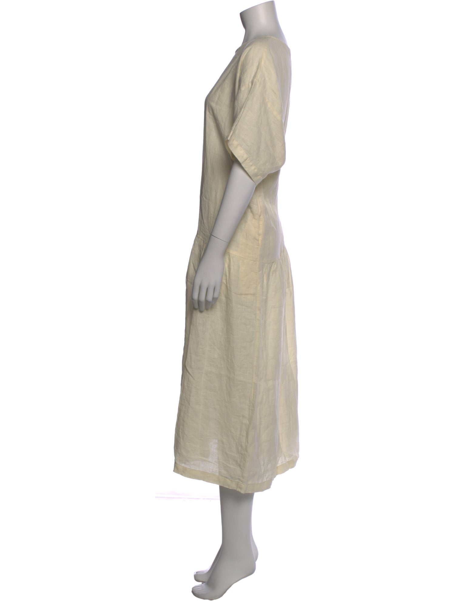 Black Crane Linen Long Dress