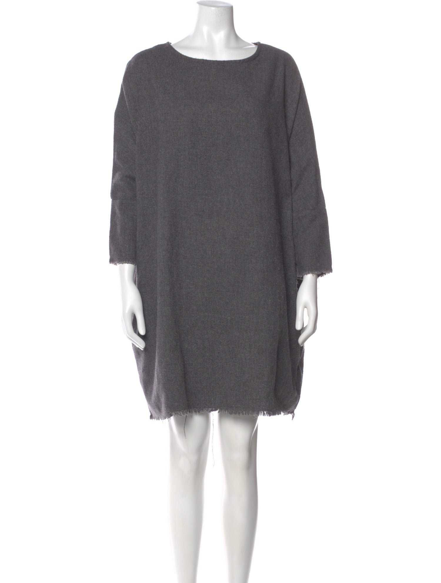 Black Crane Bateau Neckline Mini Dress