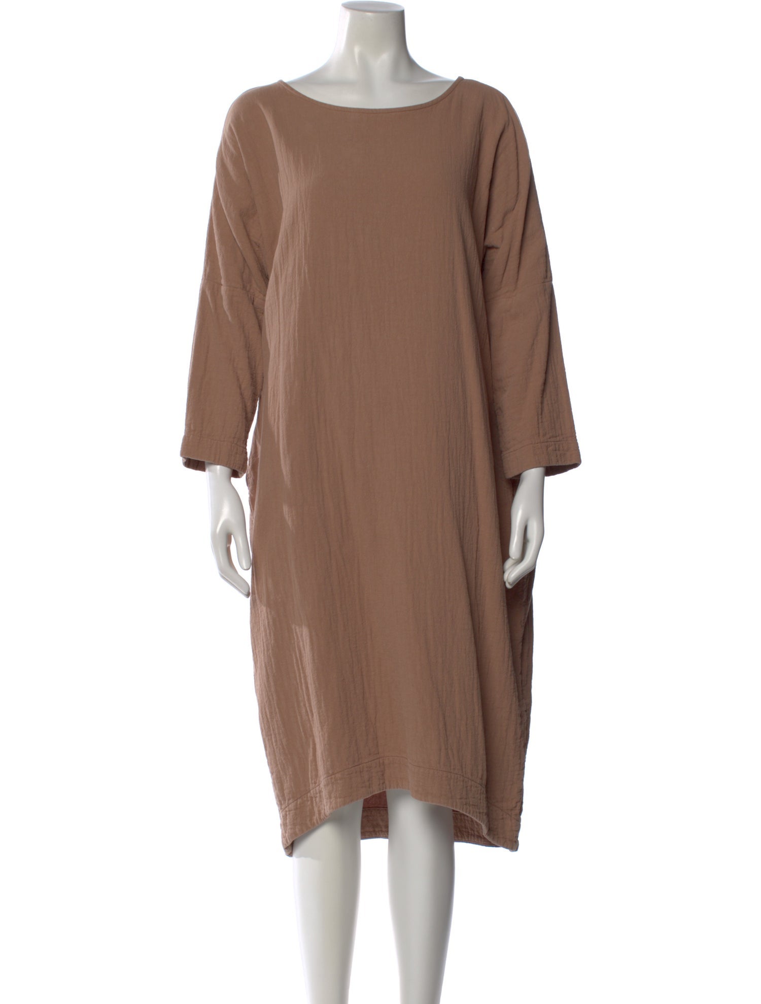 Black Crane Bateau Neckline Midi Length Dress