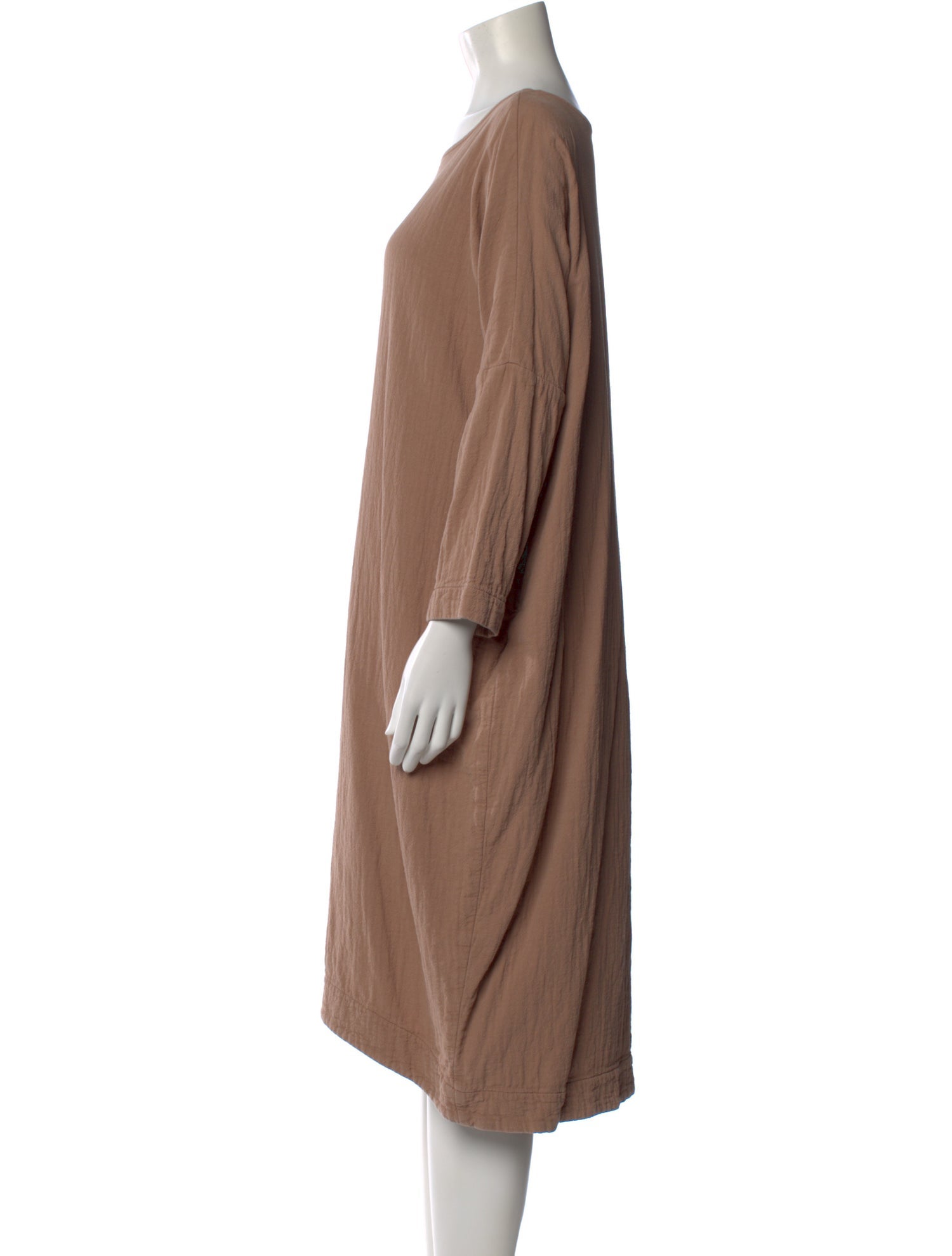 Black Crane Bateau Neckline Midi Length Dress