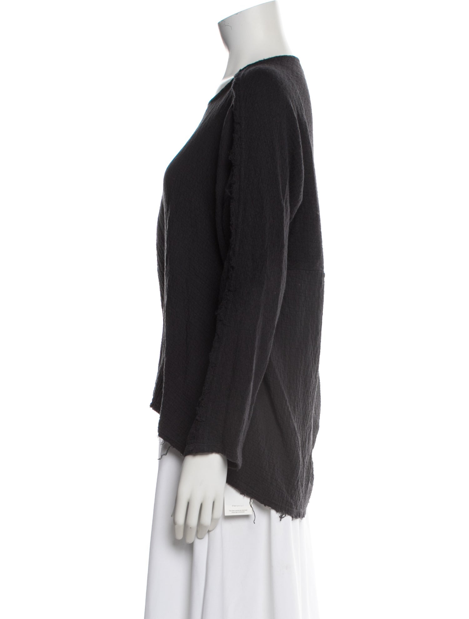 Black Crane Crew Neck Long Sleeve Top