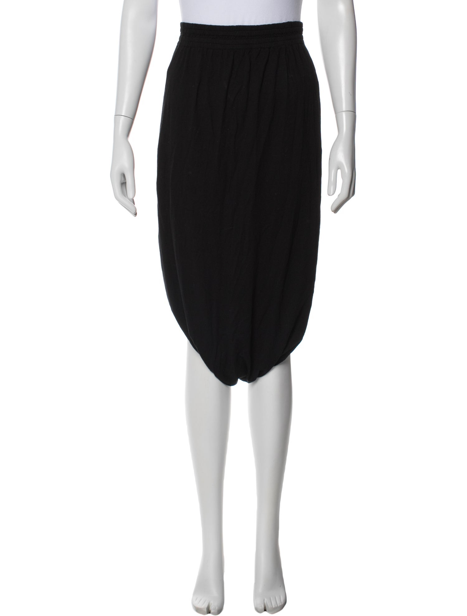 Black Crane Knee-Length Skirt