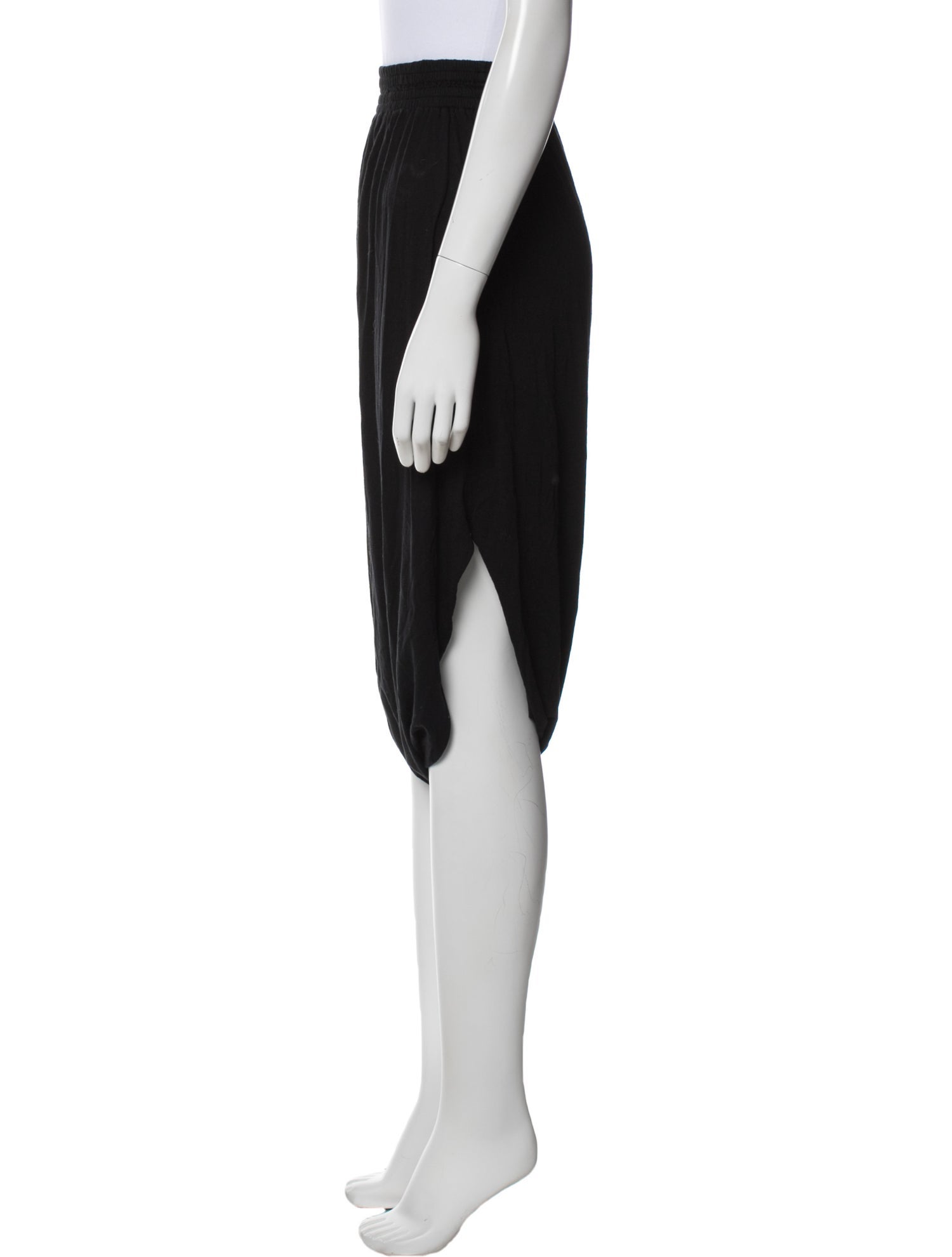 Black Crane Knee-Length Skirt