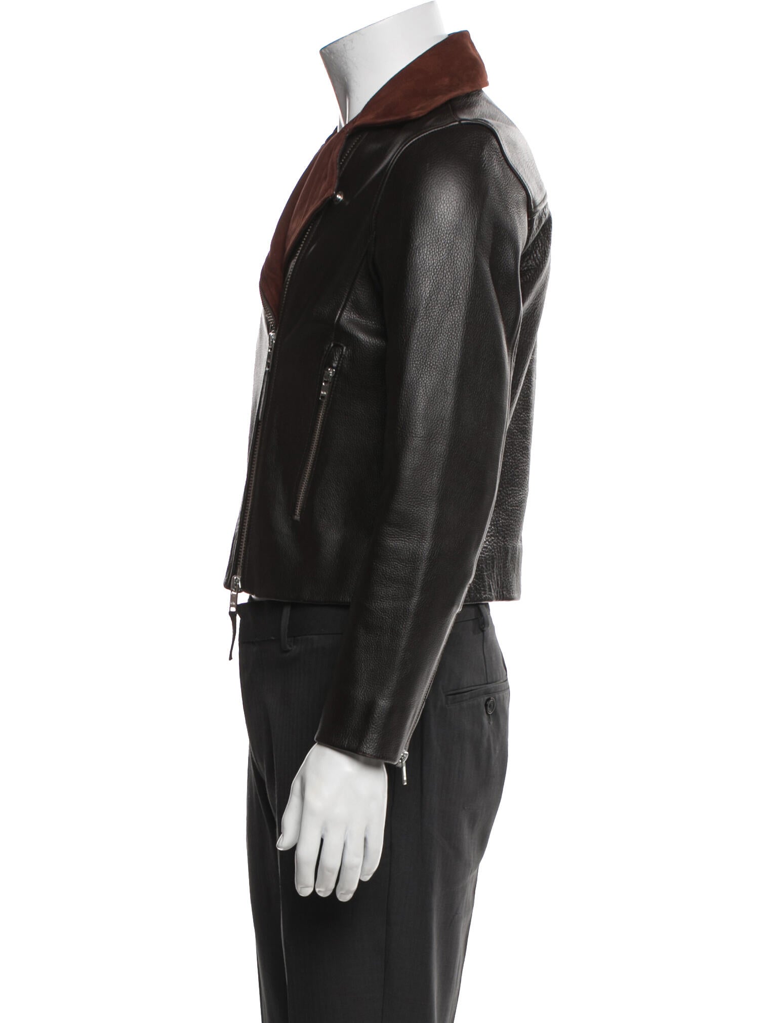Wood Wood Calf Leather Moto Jacket