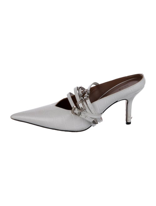 Abra Embossed Leather Crystal Embellishments Mules