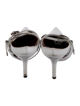 Abra Embossed Leather Crystal Embellishments Mules