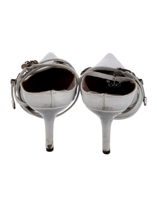 Abra Embossed Leather Crystal Embellishments Mules