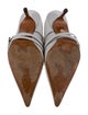 Abra Embossed Leather Crystal Embellishments Mules