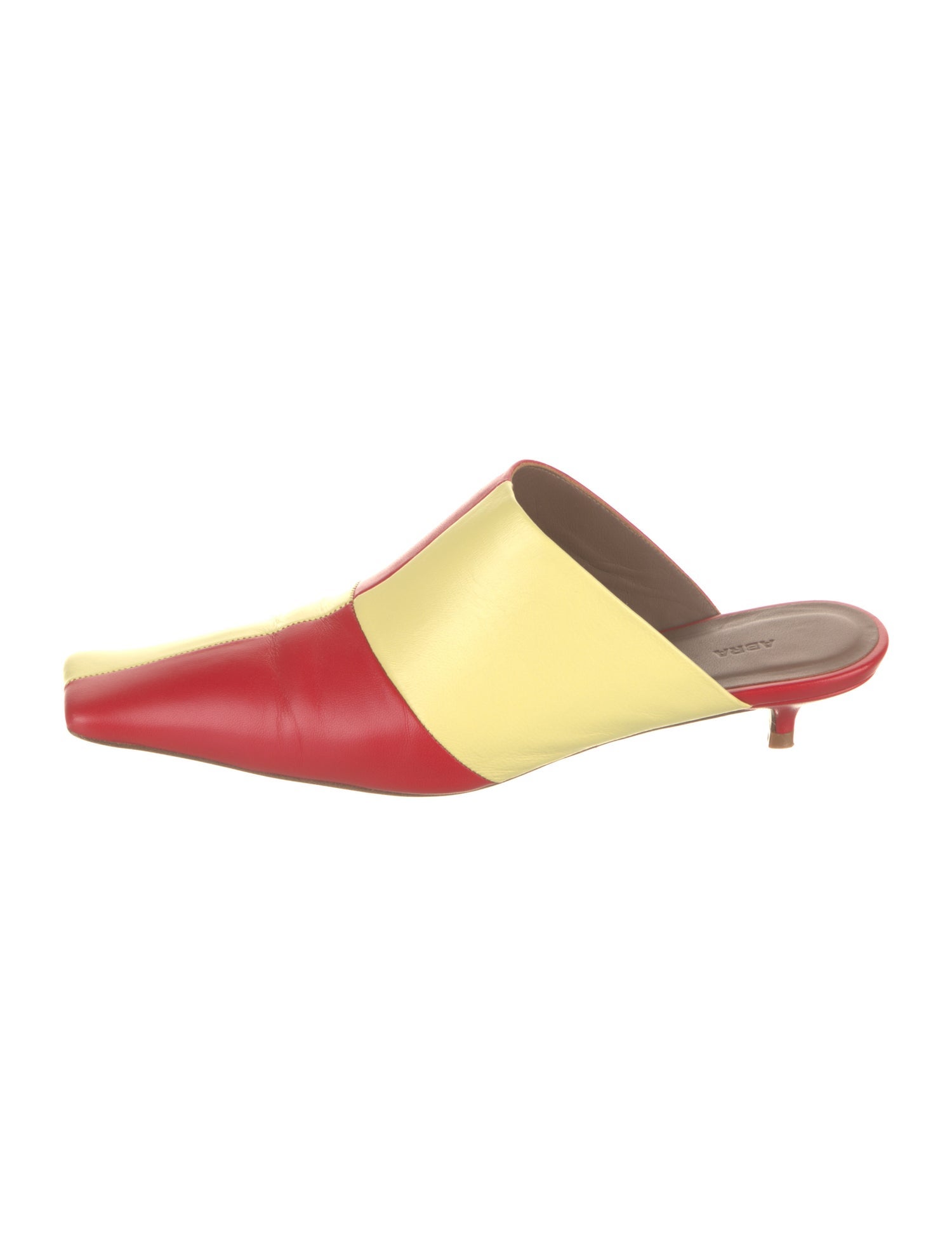 Abra Leather Colorblock Pattern Mules