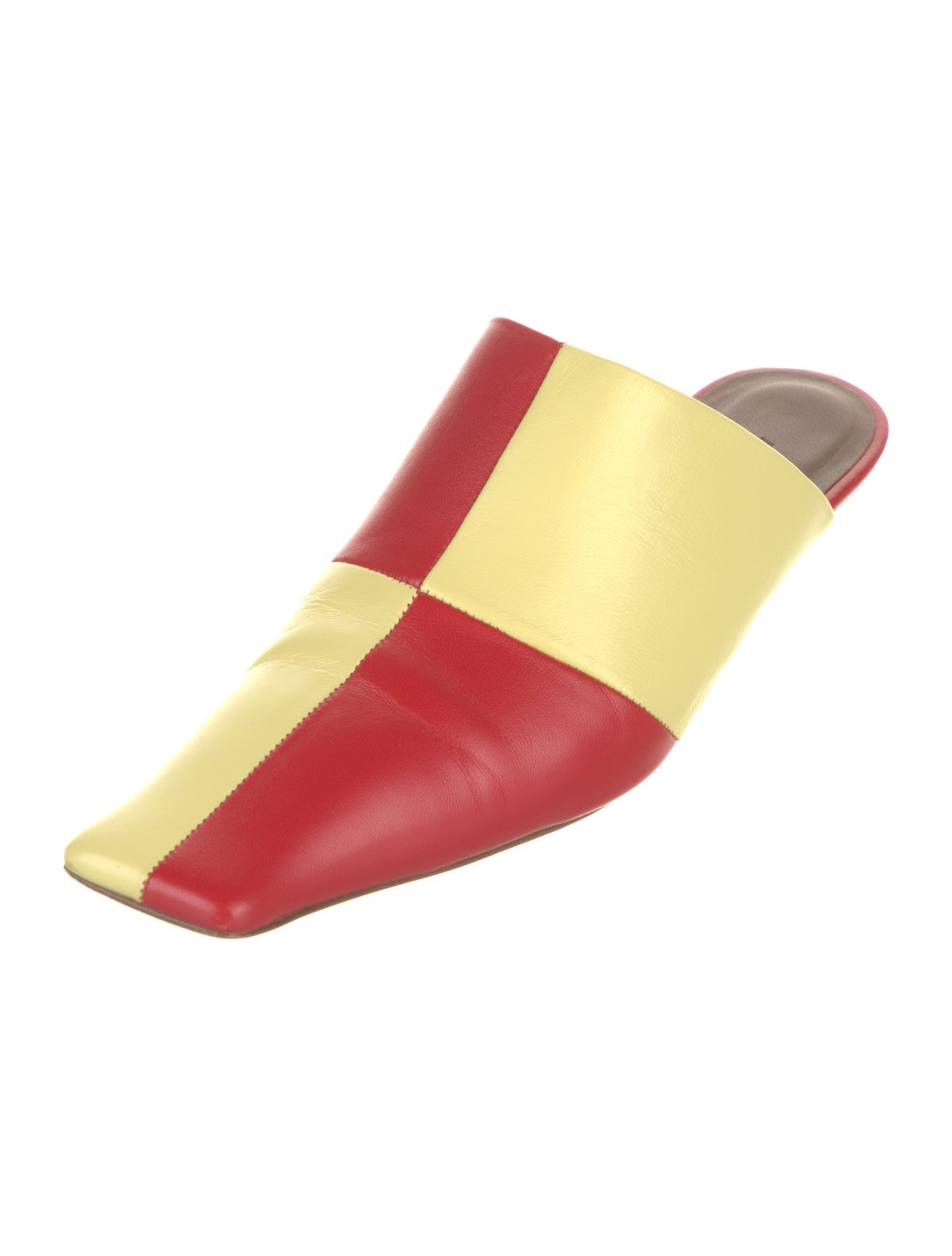 Abra Leather Colorblock Pattern Mules