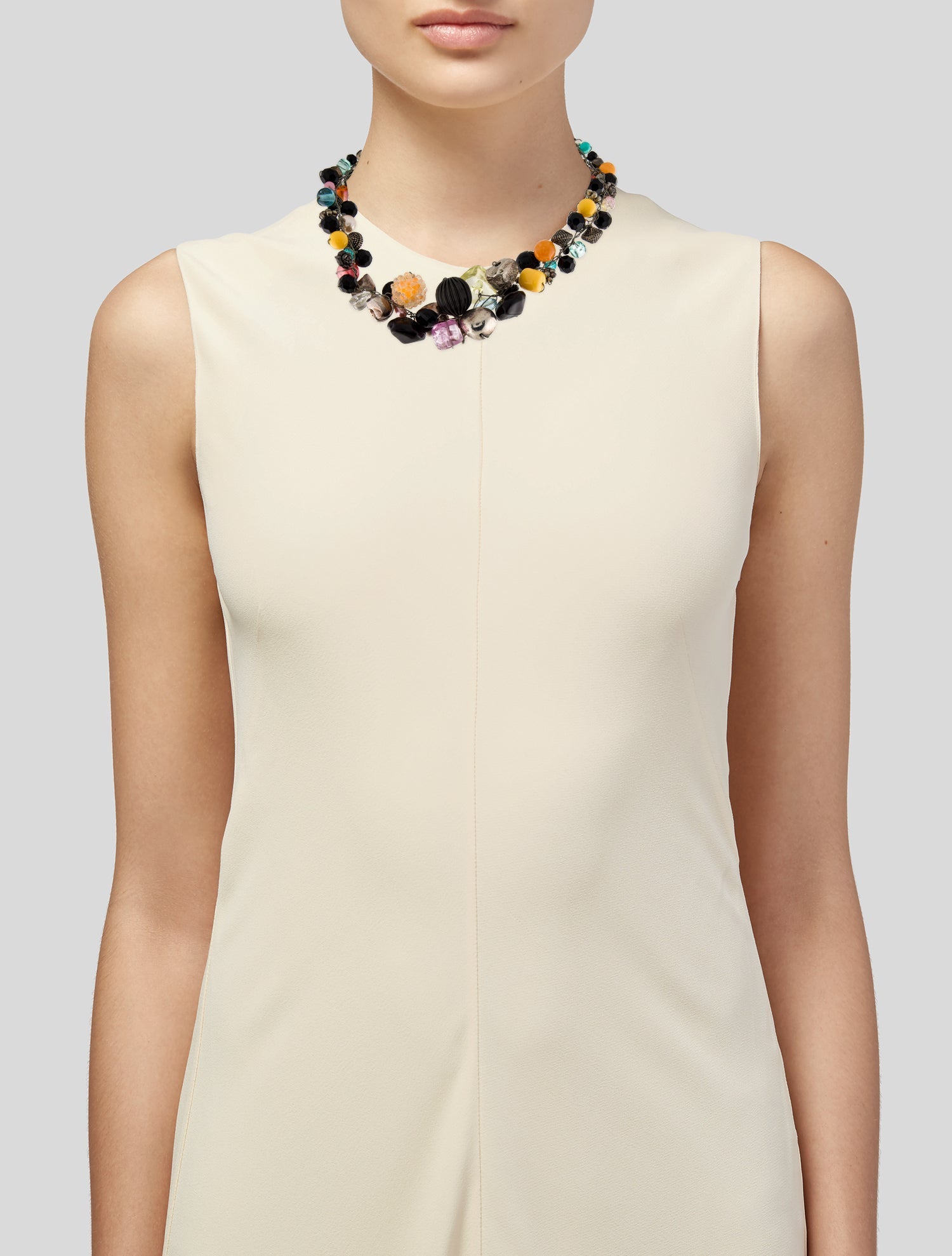 Abra Resin & Bead Collar Necklace