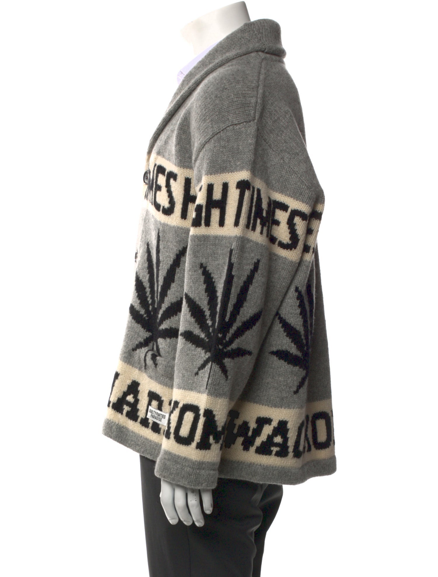 Wacko Maria Guilty Parties Wool Printed Cardigan w/ Tags