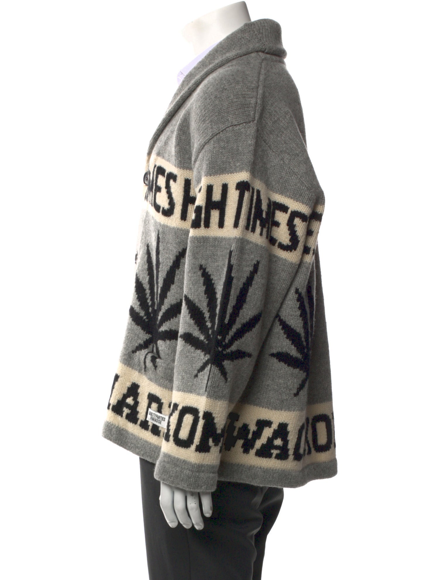 Wacko Maria Guilty Parties Wool Printed Cardigan