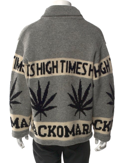 Wacko Maria Guilty Parties Wool Printed Cardigan