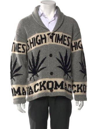 Wacko Maria Guilty Parties Wool Printed Cardigan