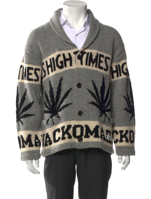 Wacko Maria Guilty Parties Wool Printed Cardigan