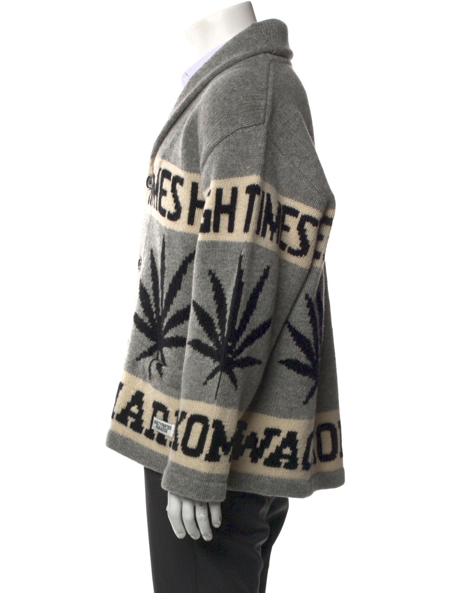 Wacko Maria Guilty Parties Wool Printed Cardigan