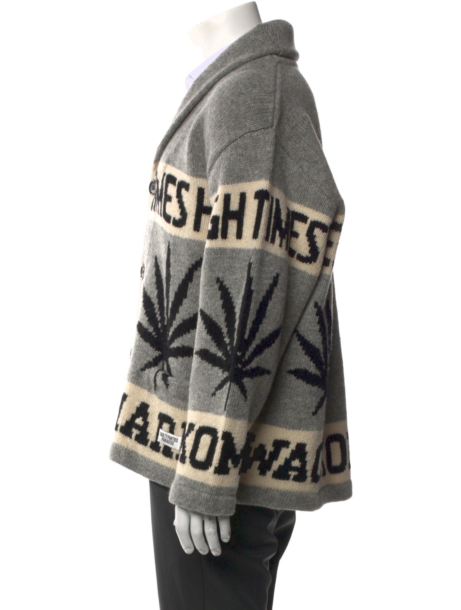 Wacko Maria Guilty Parties Wool Printed Cardigan w/ Tags