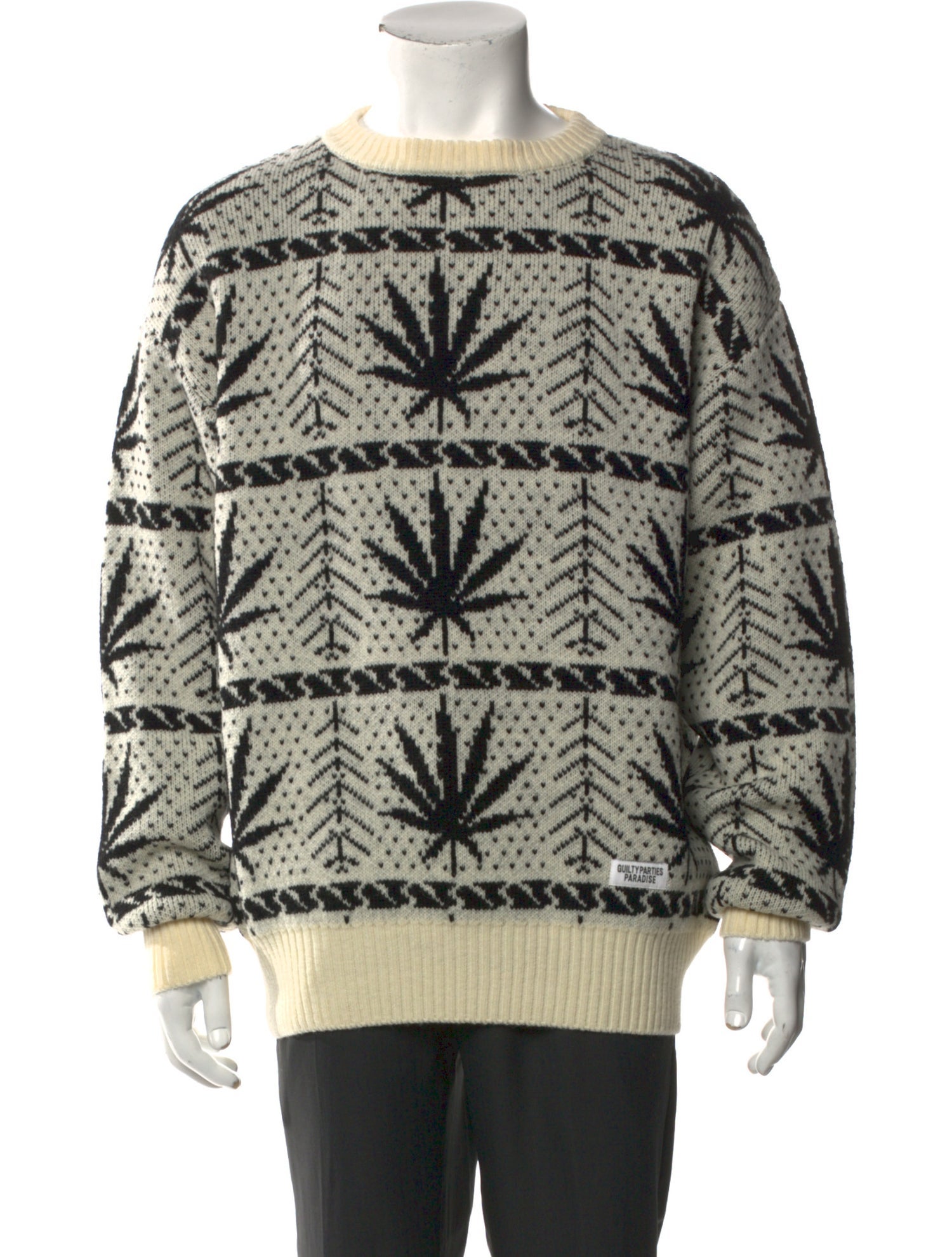 Wacko Maria Guilty Parties Wool Graphic Print Cardigan w/ Tags