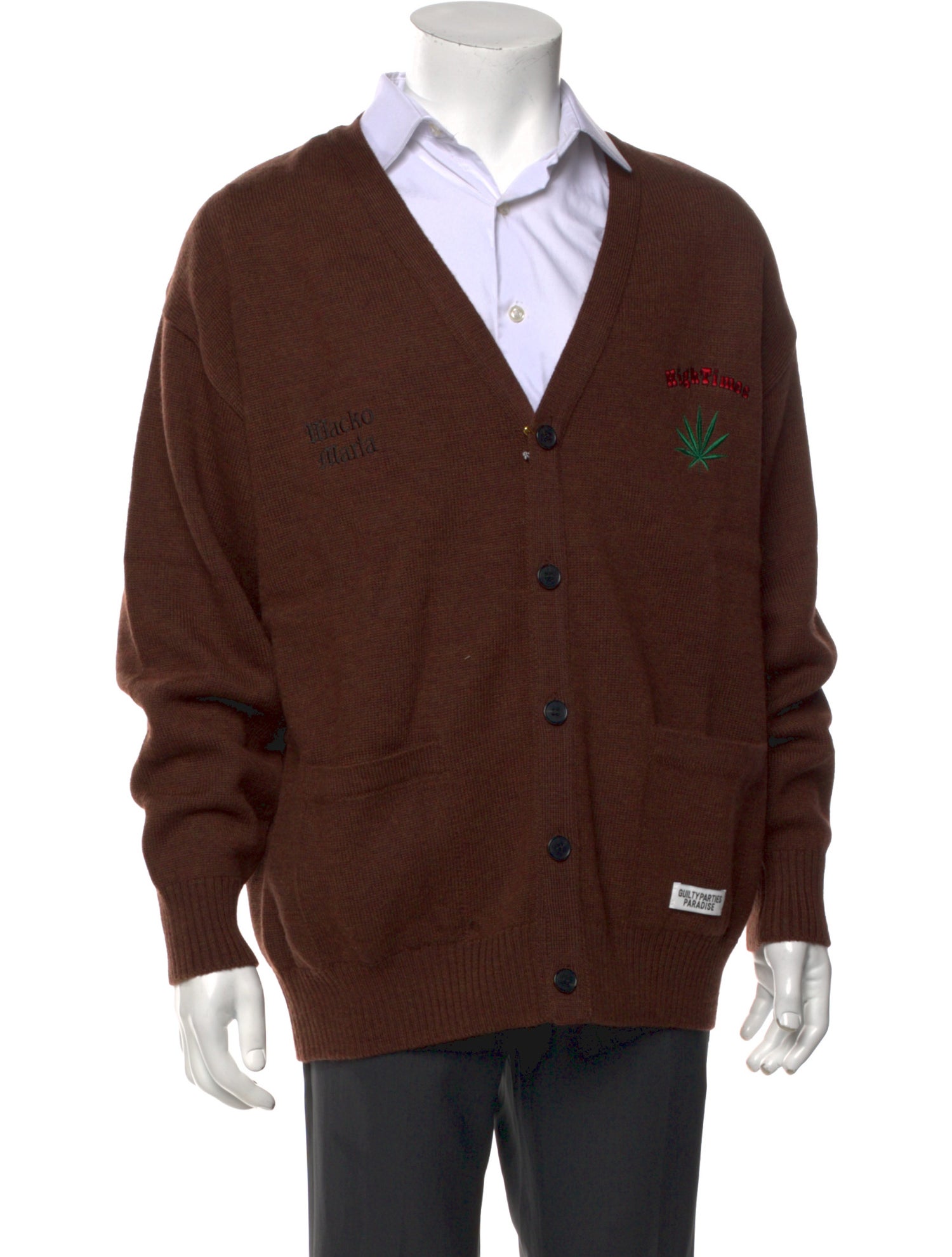 Wacko Maria Guilty Parties Wool V-Neck Cardigan w/ Tags